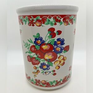 Moda Ceramic Floral Kitchen Utensil Holder Vintage Tablecloth Inspired Retro